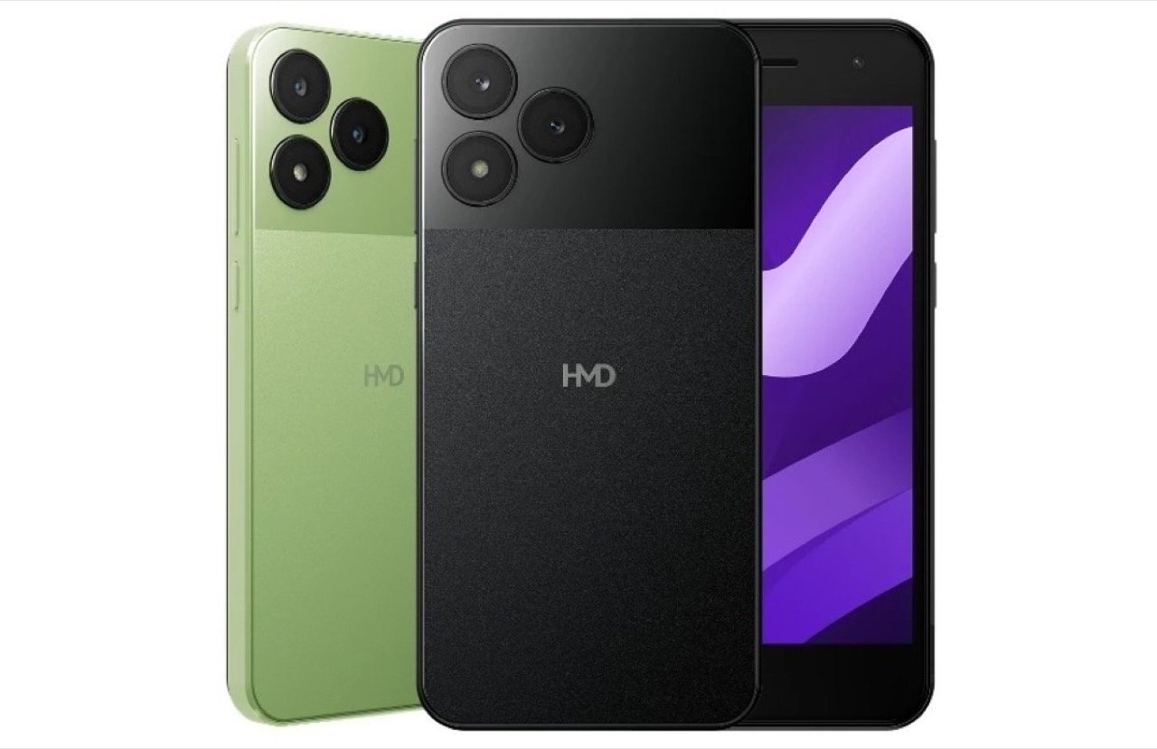 HMD Asha 305 smartphone product showcase showing front display and rear camera