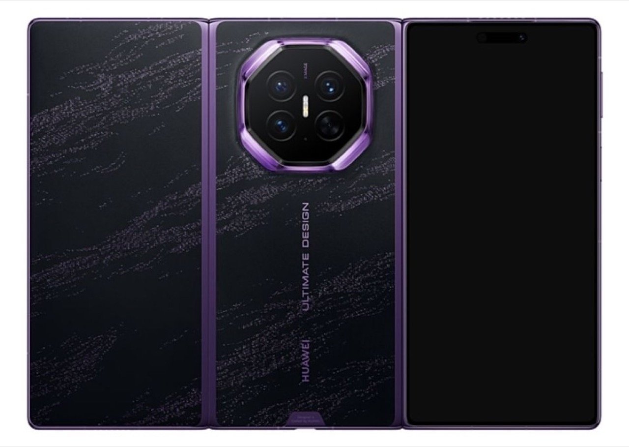 HUAWEI Mate XT 2 showcasing tri-fold design across all angles in Dark Black, Pure White, and Jin Zi