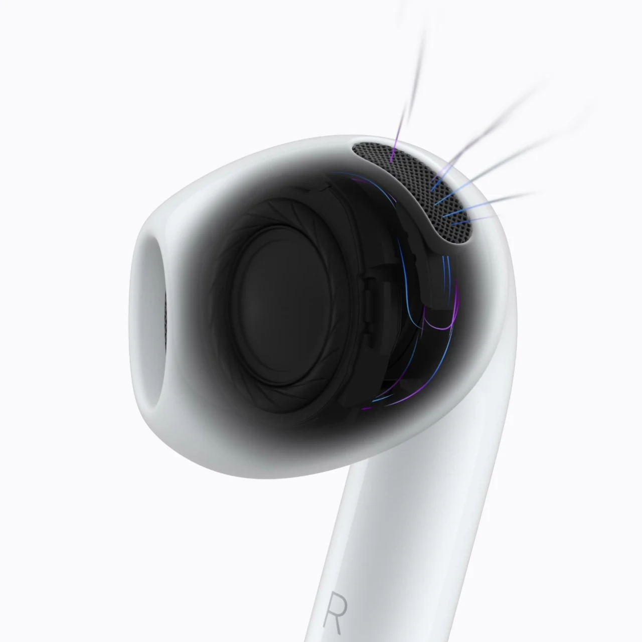 Apple AirPods 5 multiport acoustic architecture delivering richer bass and clearer highs