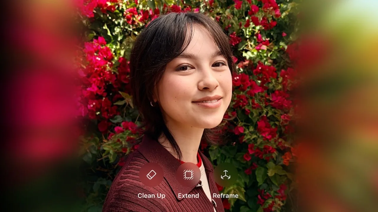 Spatial Reframing and Clean Up editing tools in Photos app