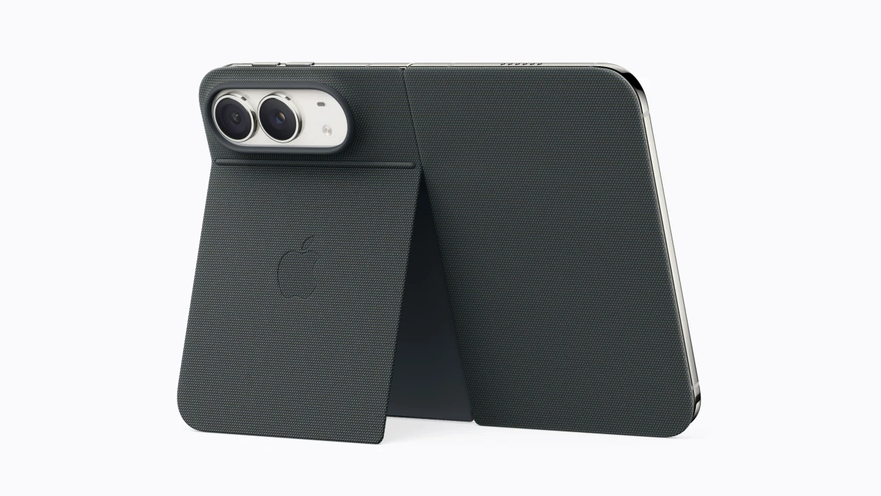 Apple iPhone Duo Folio case in Navy Blue with built-in multi-angle kickstand