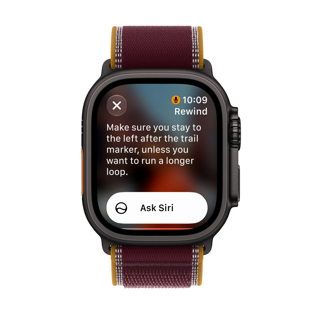 Live Rewind feature on Apple Watch Ultra 4 displaying conversation text snippet