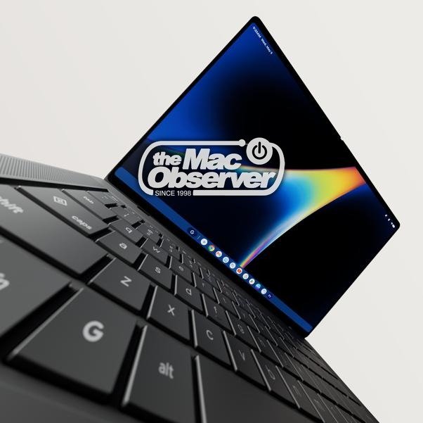 ASUS Googlebook keyboard close-up highlighting dedicated Google-branded G key beside Alt