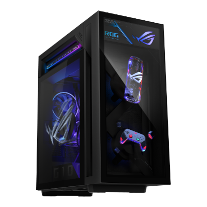 ASUS ROG G1000 gaming desktop with AniMe Holo fan display