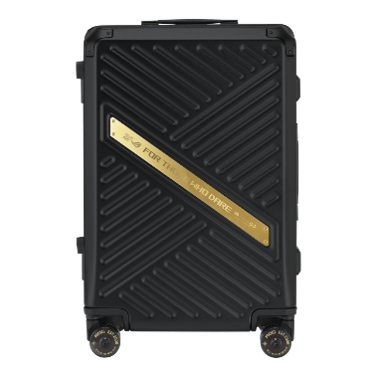 ASUS ROG Slash Hard-Case Luggage Edition 20 with polycarbonate shell and silent skate wheels