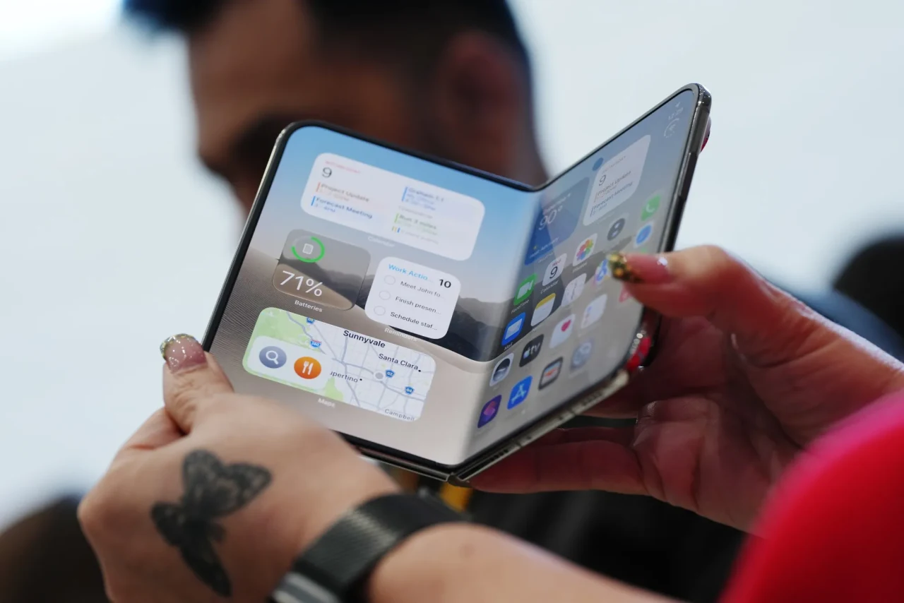 Apple iPhone Duo hands-on preview showing foldable titanium design