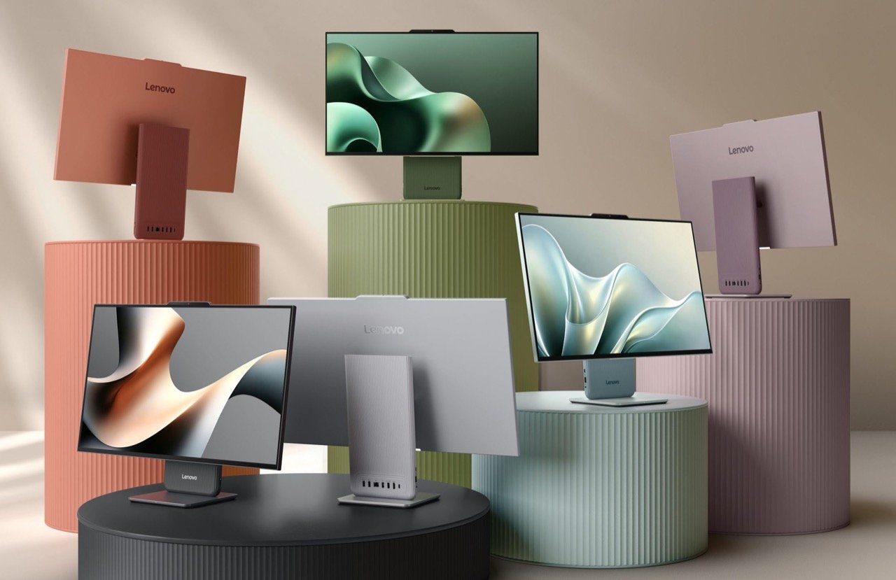 Lenovo IdeaCentre AIO i 27-inch desktop integrated into a modern family home setup