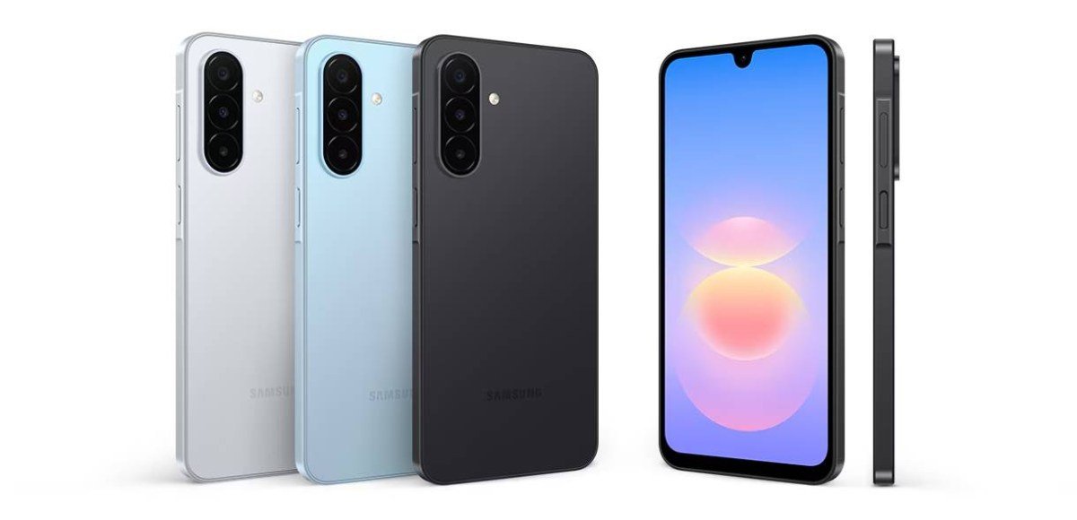 Samsung Galaxy A18 4G in Gray, Light Blue, and Black