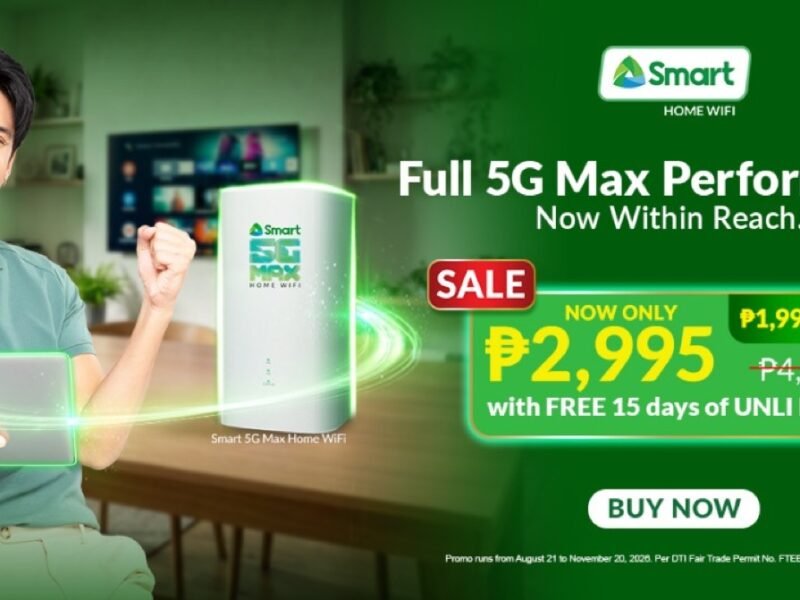 Smart 5G Max Home WiFi Gets 40% Price Cut to Php 2,995 with 15 Days Free Unlimited Data