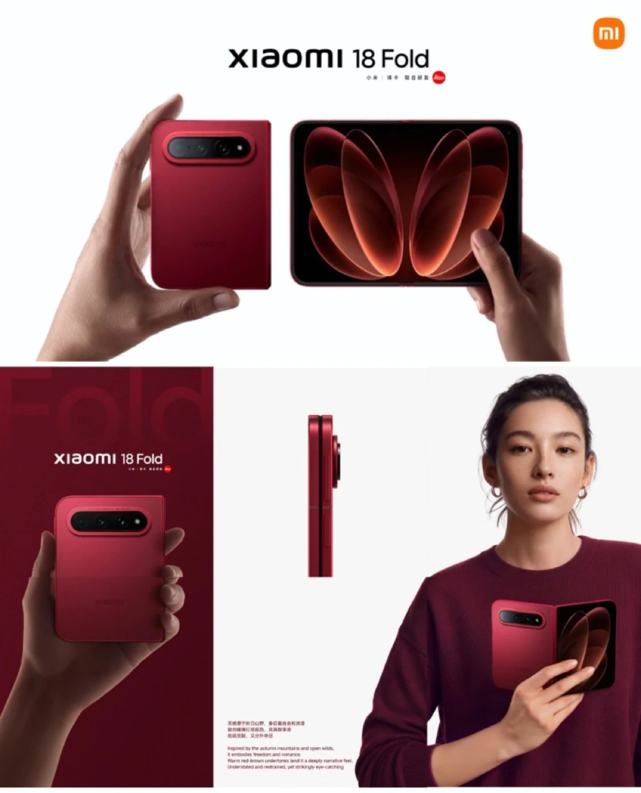 Xiaomi 18 Fold held in hand showcasing wide format cover screen and Dragon Bone Hinge 2.0