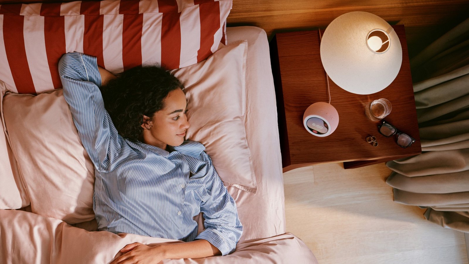 Amazon Echo Time smart bedside clock with sleep sensing and customizable clock face