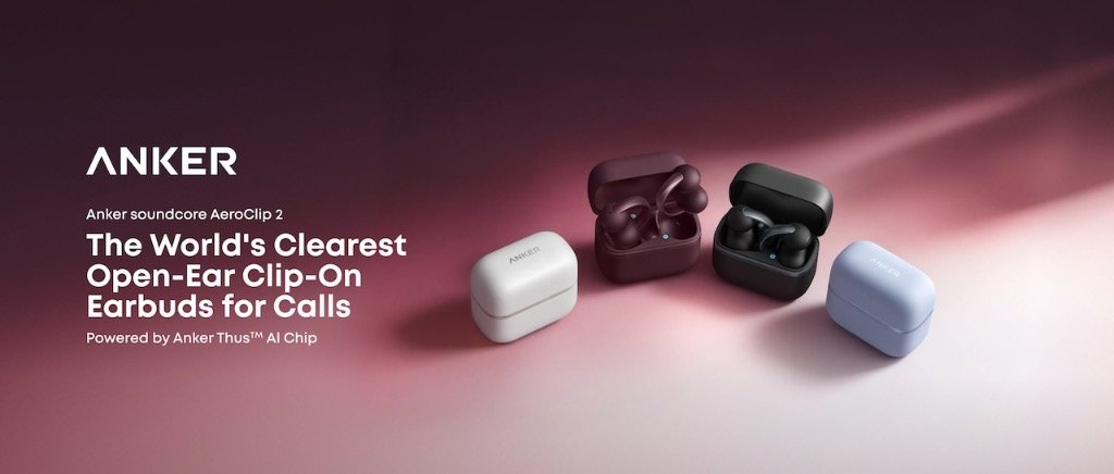 Anker soundcore AeroClip 2 open-ear clip-on earbuds in four colors