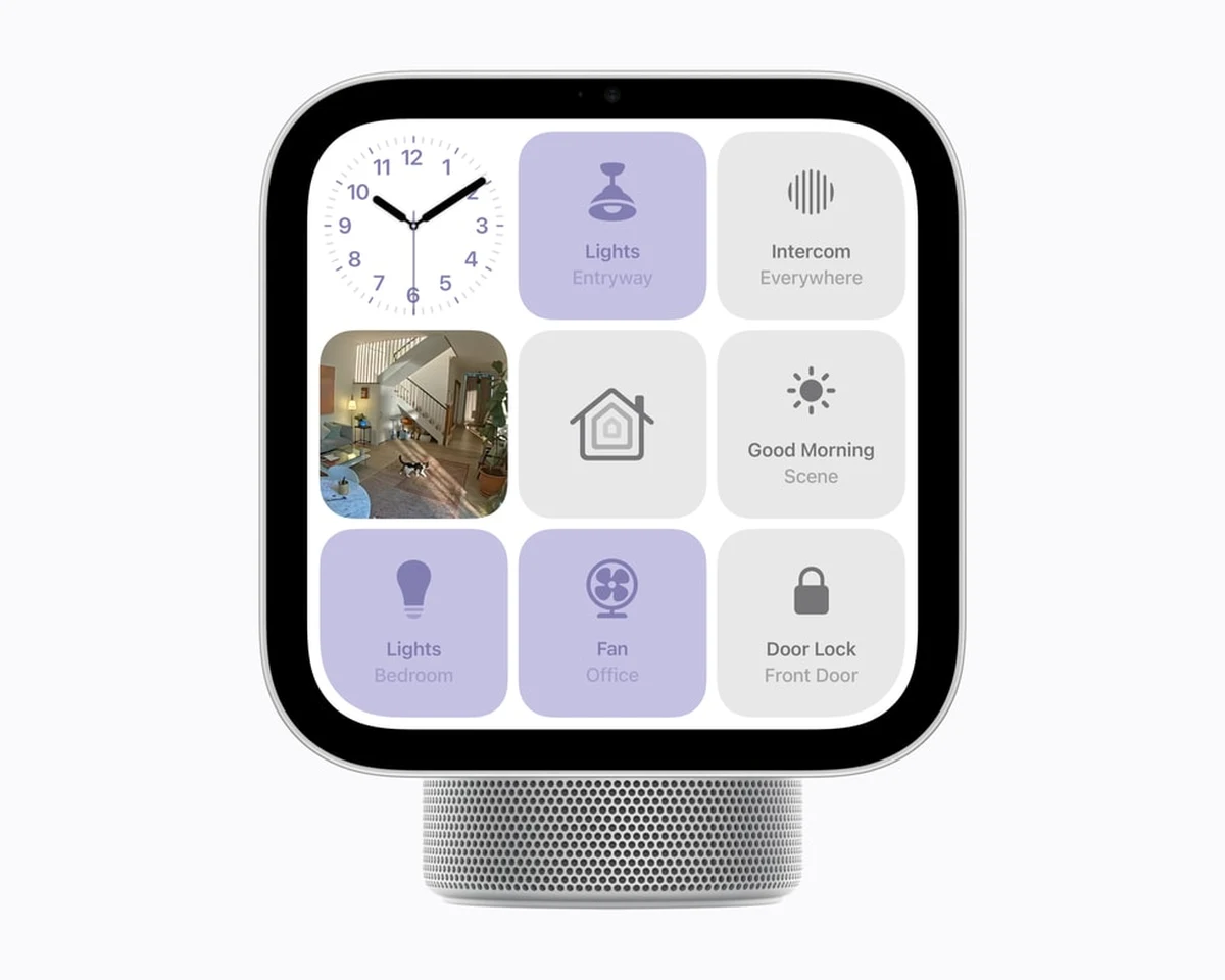 Apple HomeView smart home touch controls on display