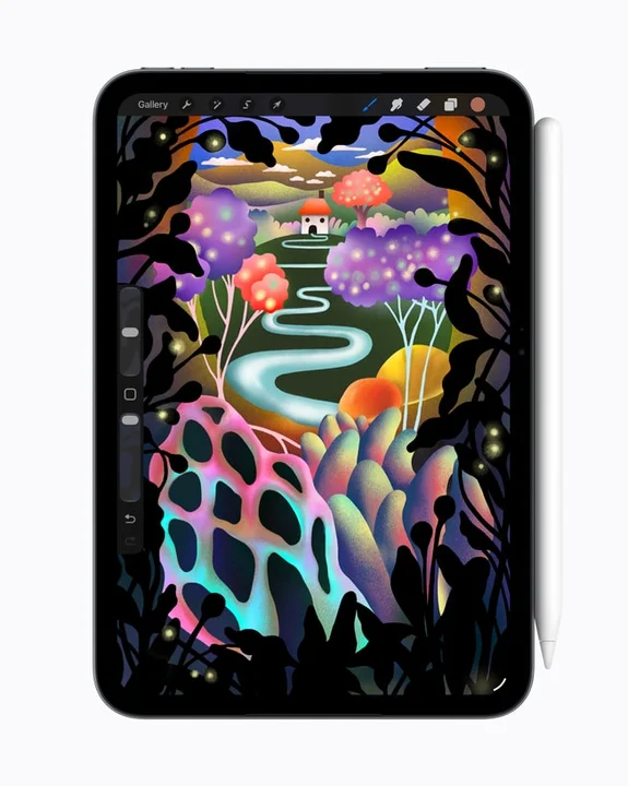 Apple iPad mini running creative software with Apple Pencil Pro support