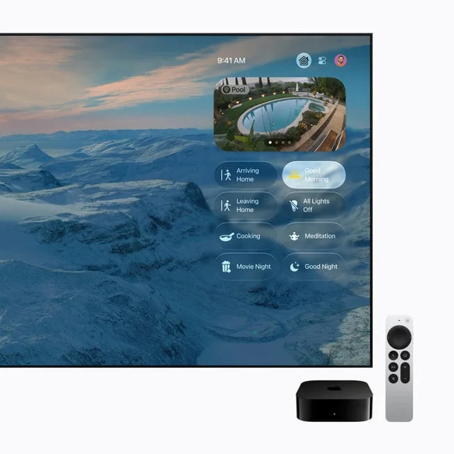 Integrated smart home controls allow direct monitoring of cameras, locks, and lighting scenes