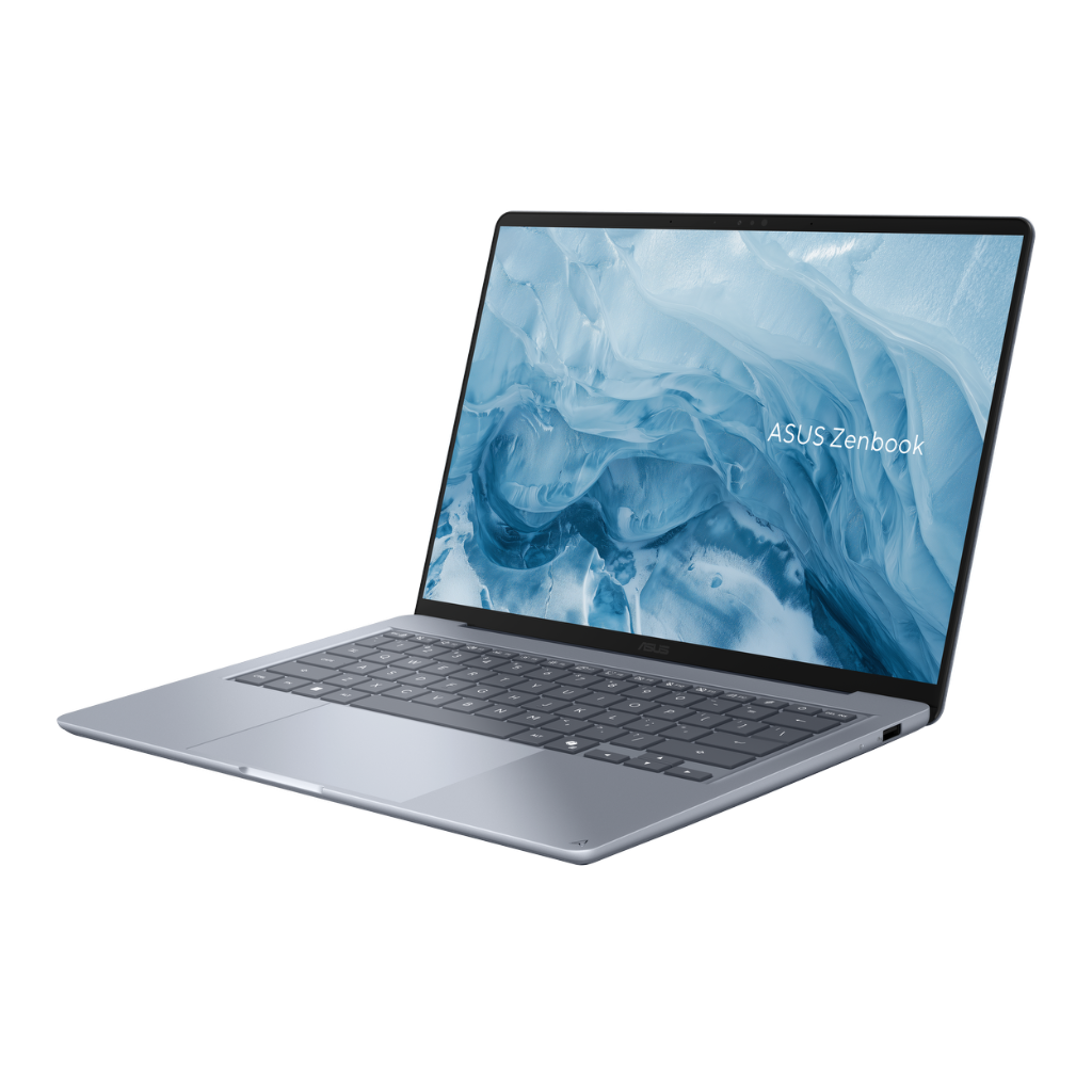 ASUS Zenbook 14 Arctic Blue edition featuring 14-inch OLED display and backlit keyboard