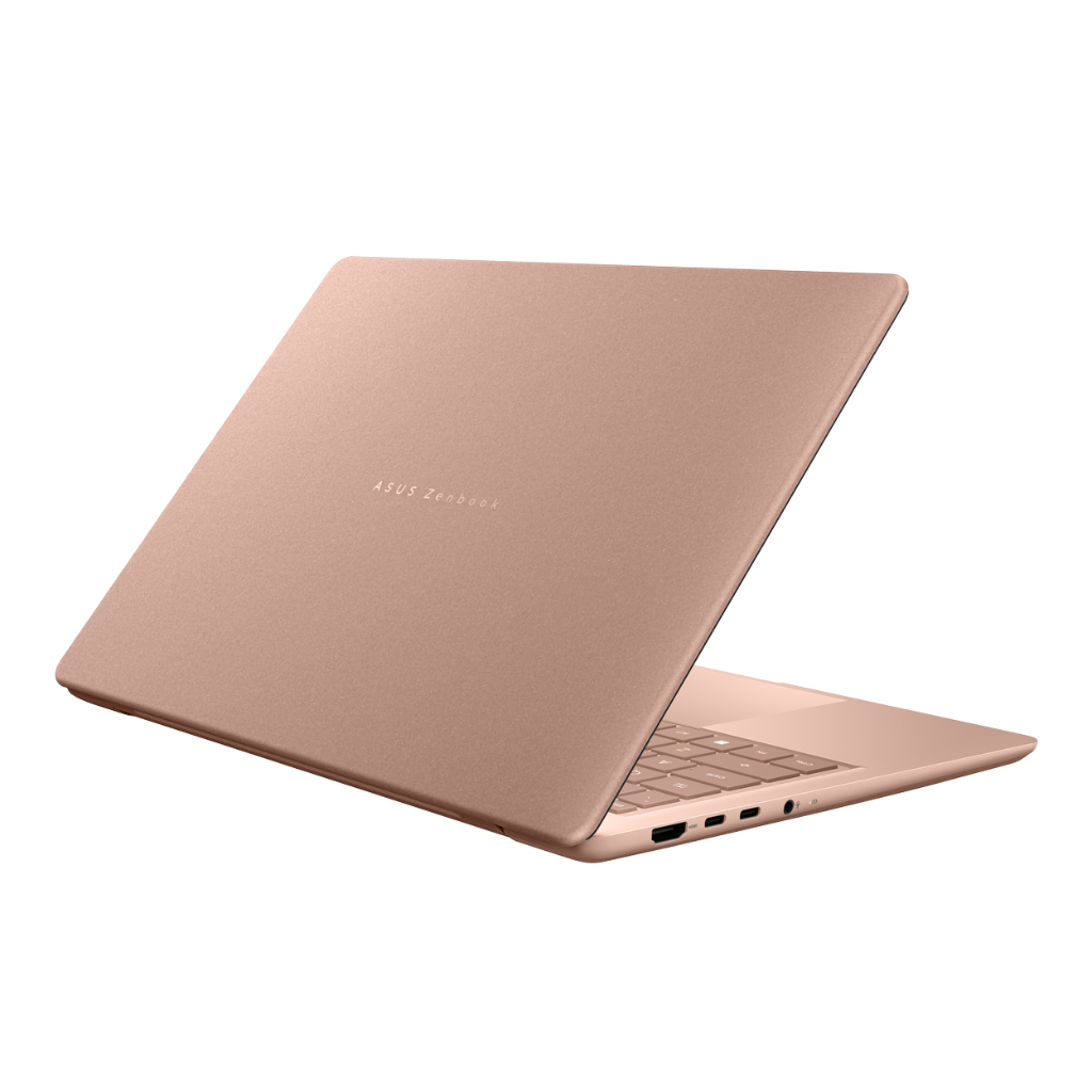 ASUS Zenbook 14 Ceraluminum lid design in Komodo Coral finish