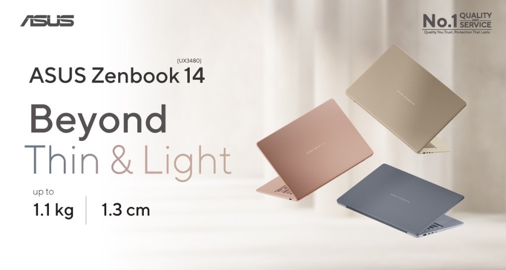 ASUS Zenbook 14 UX3480 delivers mobility without compromise with an ultrathin 1.3cm profile