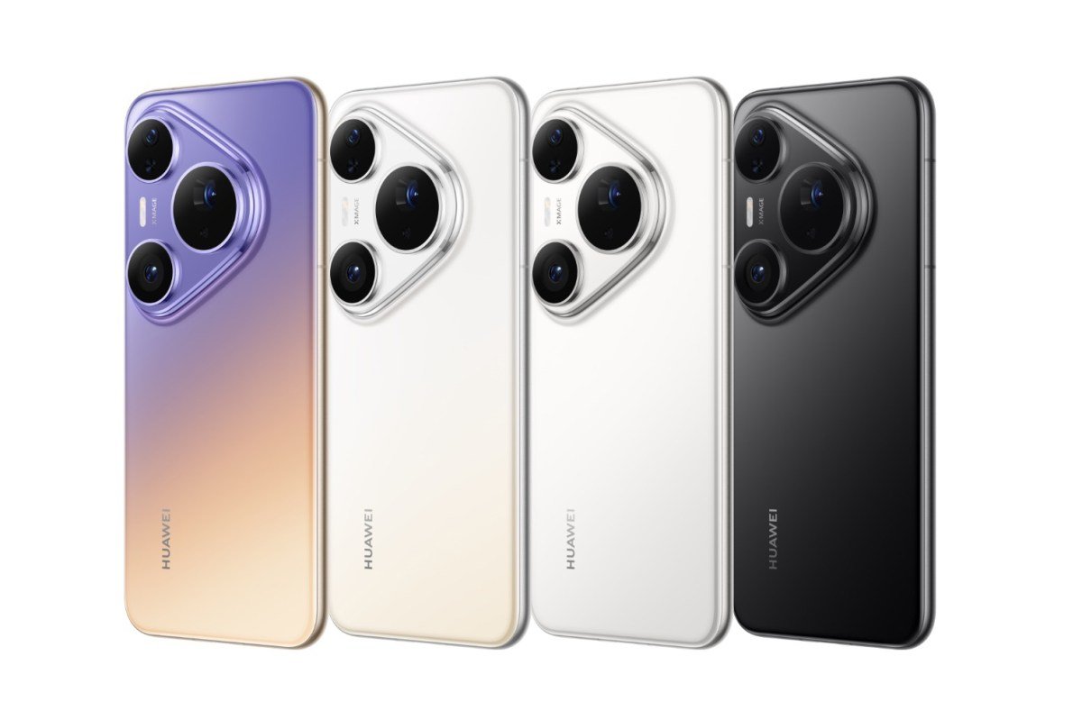 HUAWEI Pura 90 Plus in Sunset Purple, Dawn Gold, Snow White, and Obsidian Black