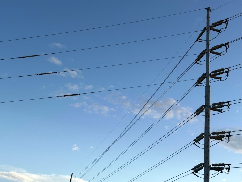 iPhone 18 Pro Max camera sample power lines against blue sky