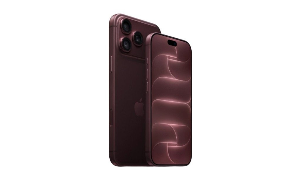 Apple iPhone 18 Pro front and back view in burgundy finish offered by Smart