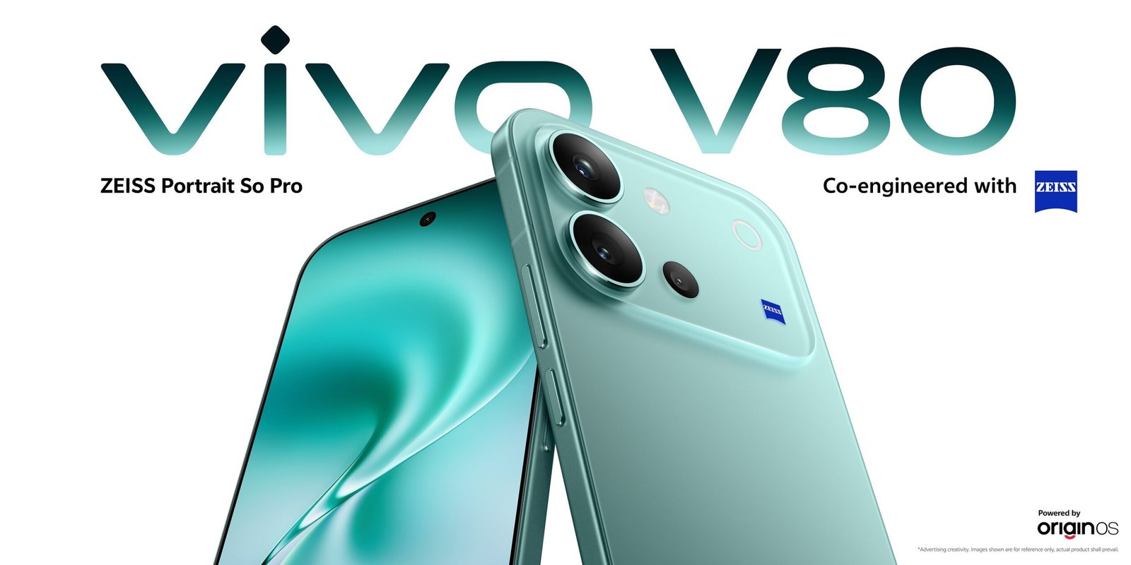 vivo V80 smartphone lineup featuring Flagship One-Piece Cold-Carved Glass design and ZEISS cameras